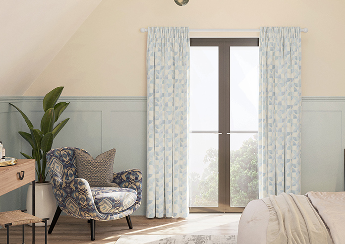 Mosaic Tile, Aquamarine - Made to Measure Curtains - Image 3